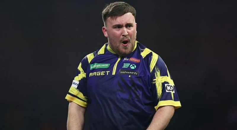 Luke Littler celebrates