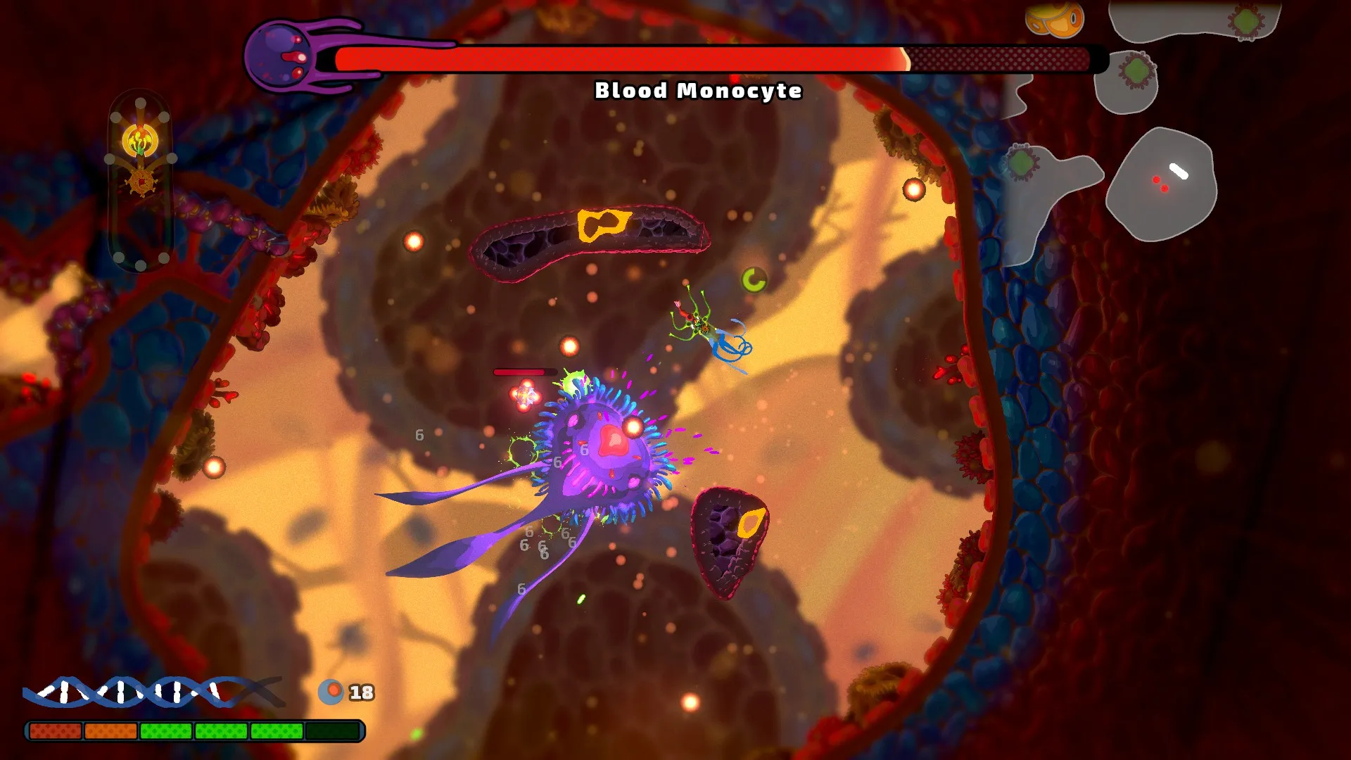 Fighting a boss monster in Pathogenic.