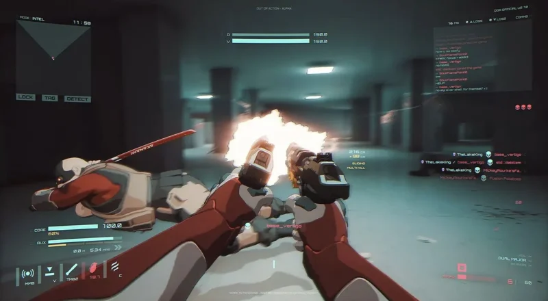 Early access multiplayer shooter Out of Action is, ironically, full of action, with cyborg ninjas blasting each other in a mix of Titanfall and Max Payne