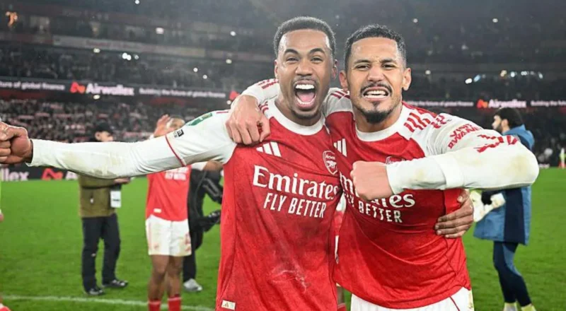 Arsenal's William Saliba and Gabriel