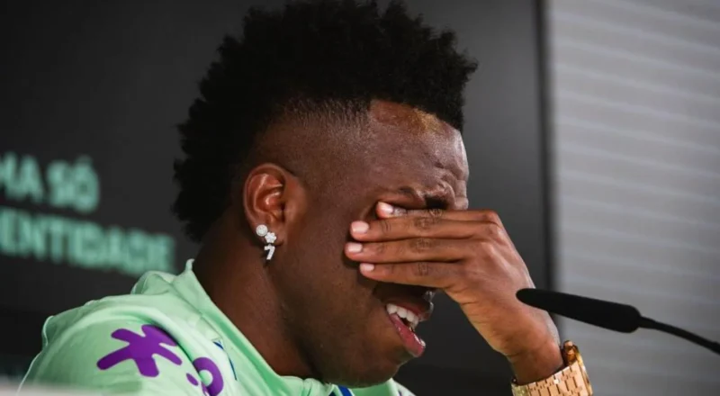 Vinicius Jr cries while talking about racism