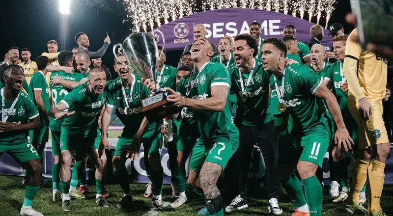 Ludogorets celebrate winning the Bulgarian title