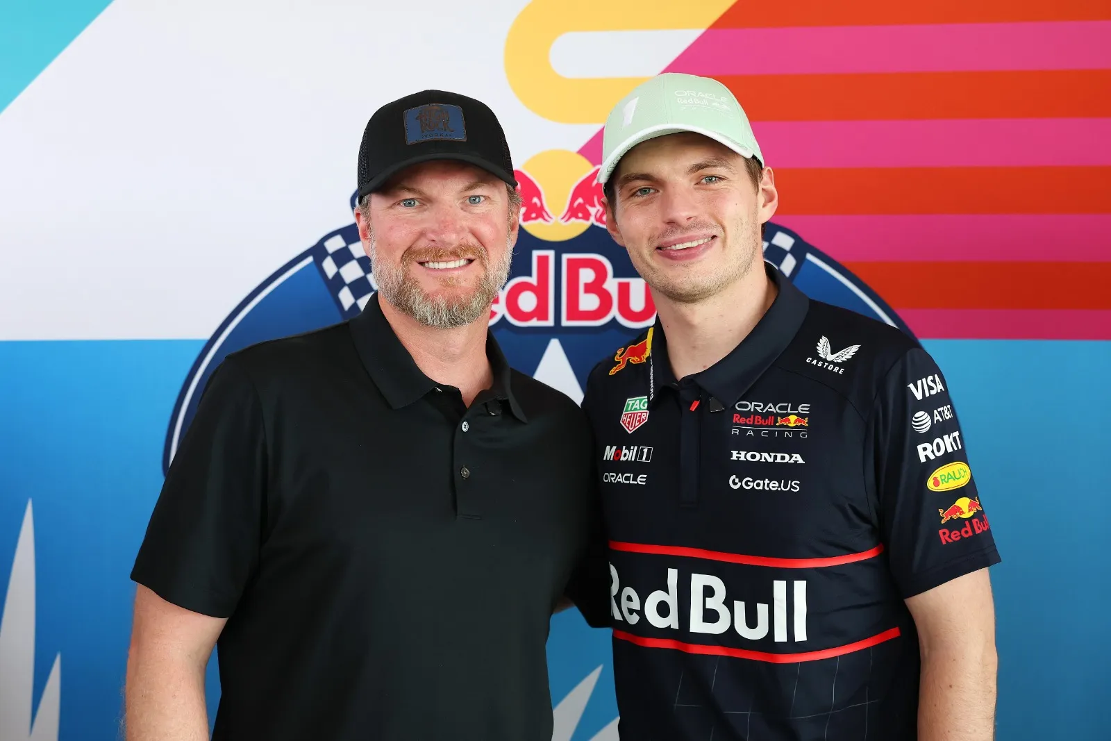 Dale Earnhardt Jr. and Max Verstappen at the 2025 Miami Grand Prix