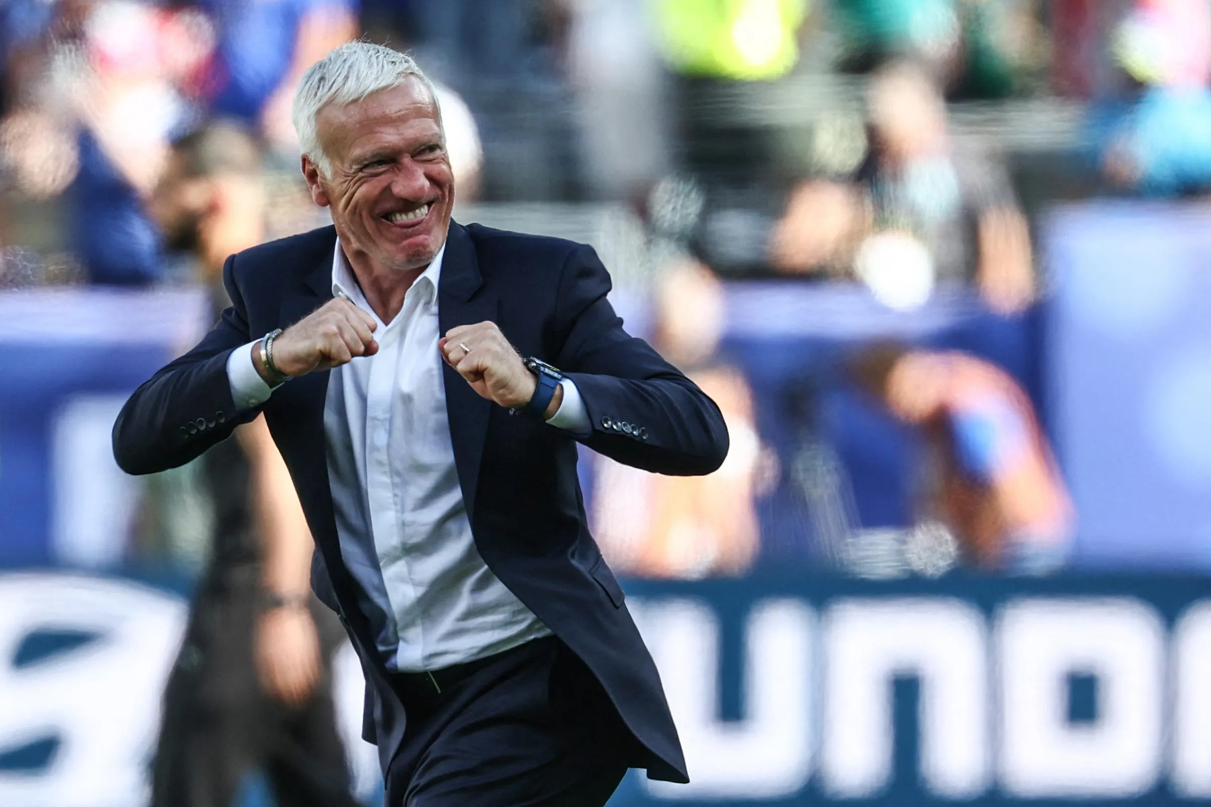Didier Deschamps celebrates.