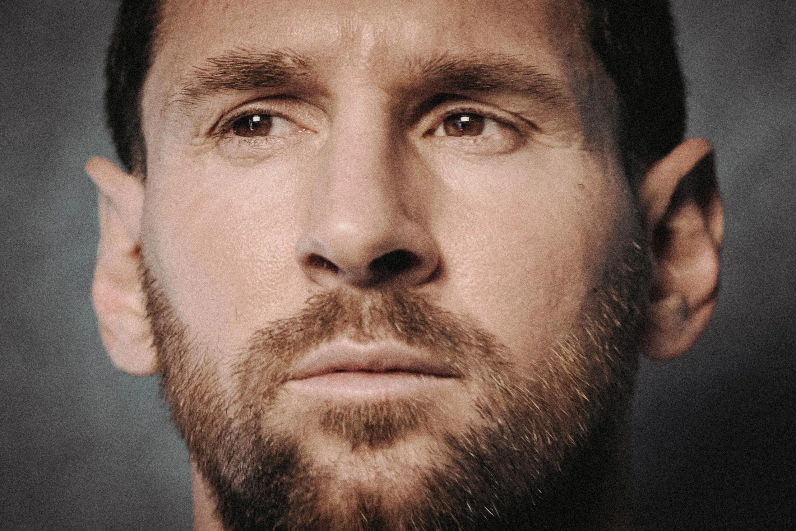 Lionel Messi looking intense.