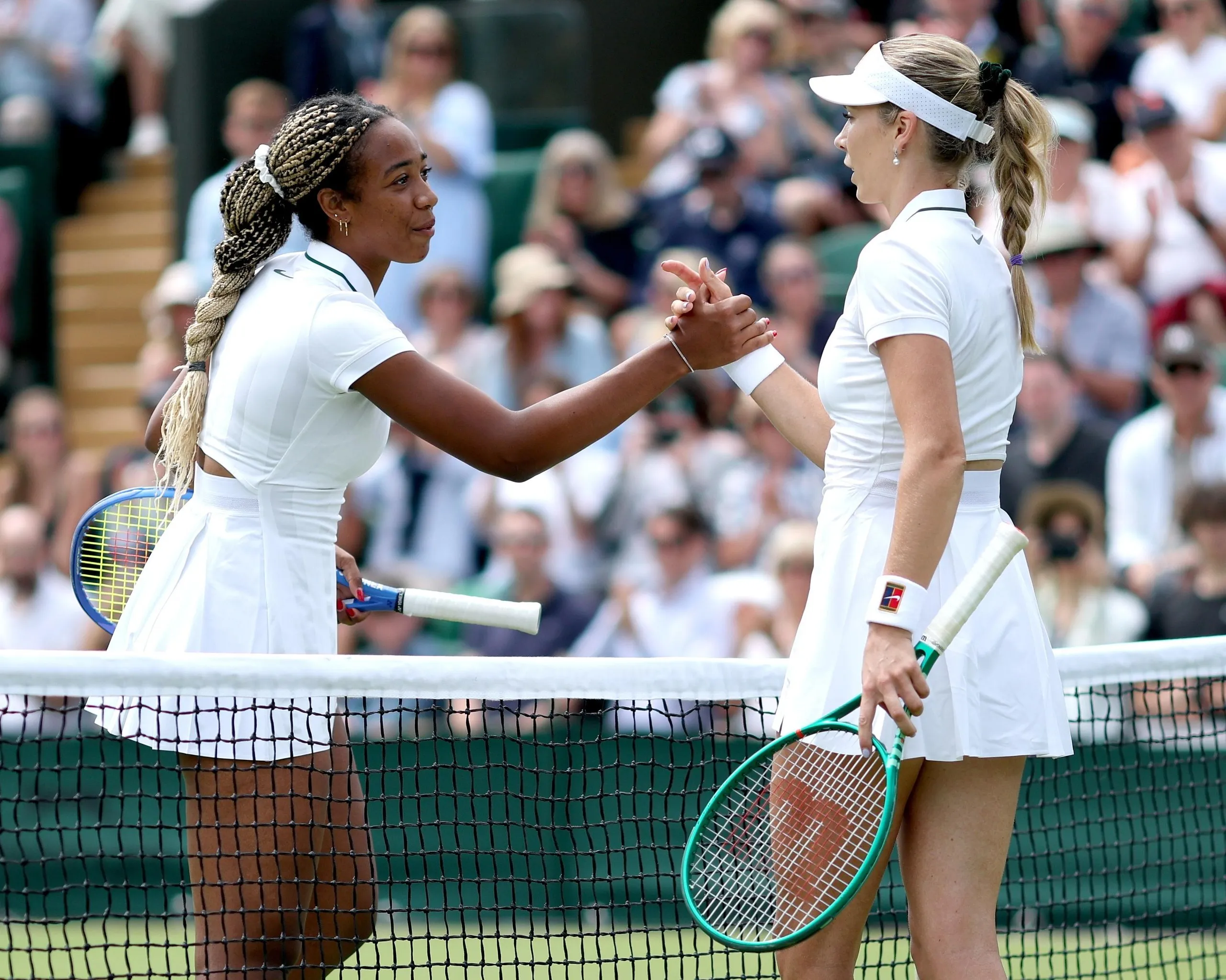 Katie Boulter is out of Wimbledon after a shock first-round loss to qualifier Tyra Caterina Grant.