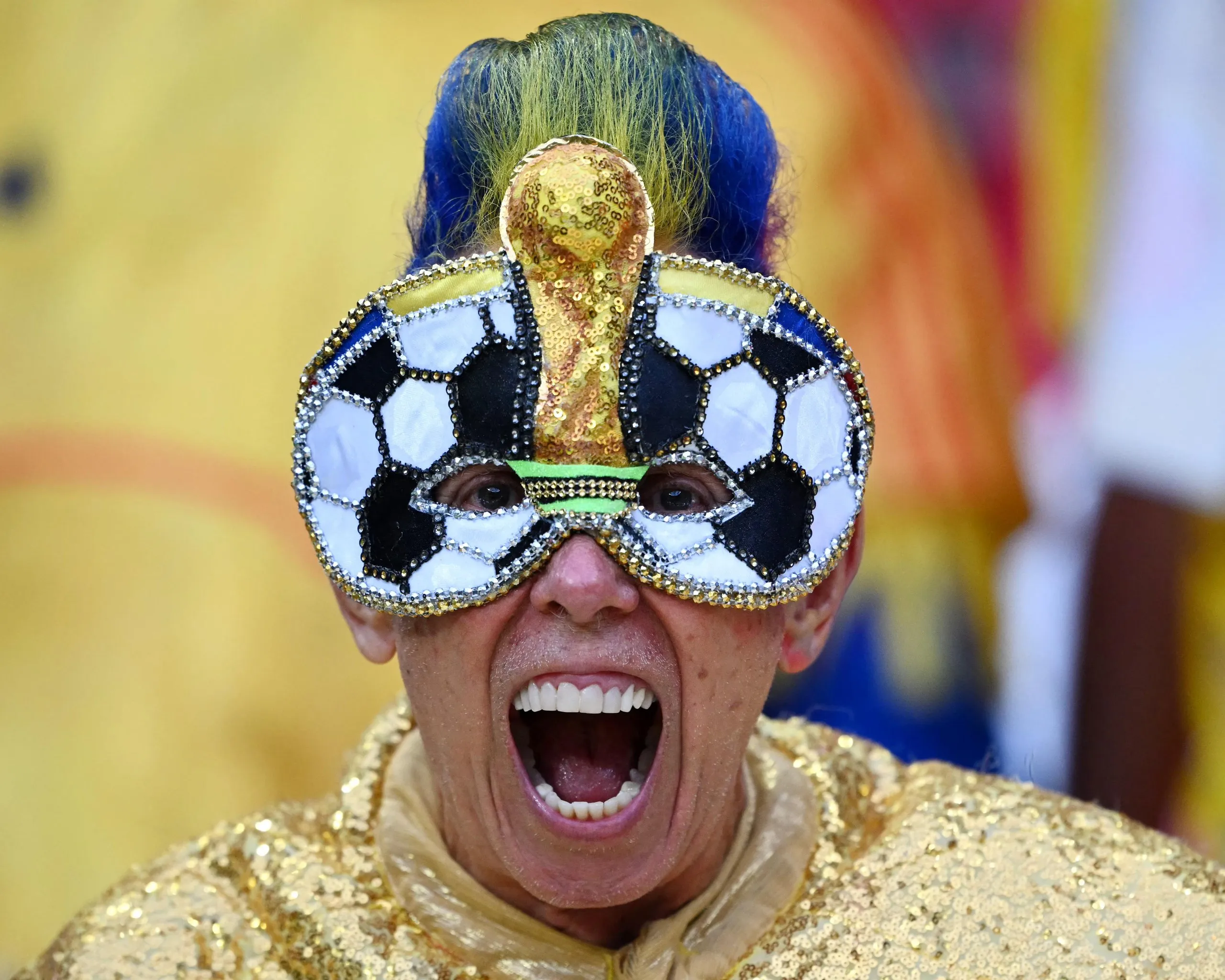 A Colombia fan in Mexico City for their game against Uzbekistan