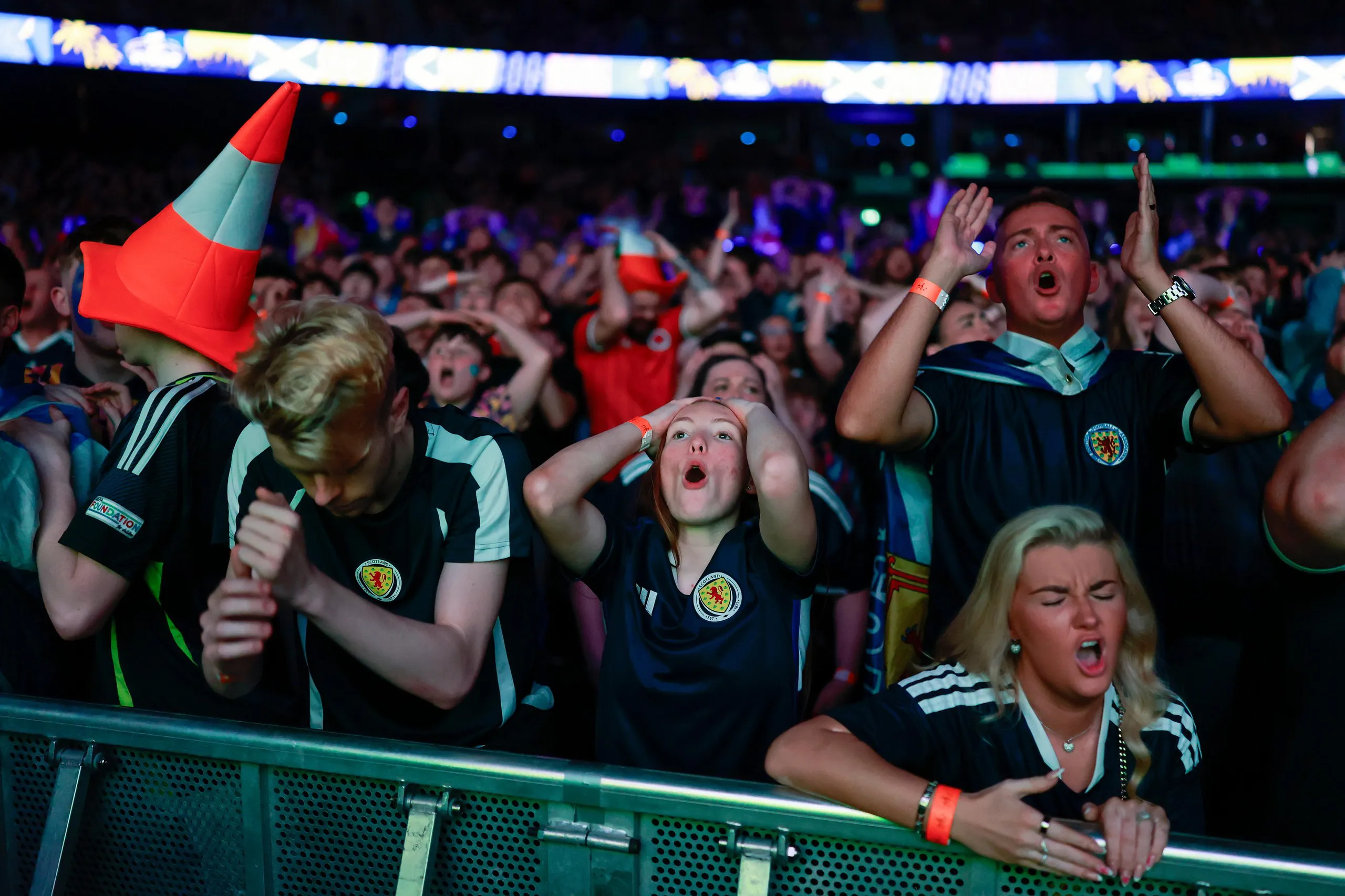Scotland fans at The Hydro in Glasgow as they watch their nation’s match with Morocco.