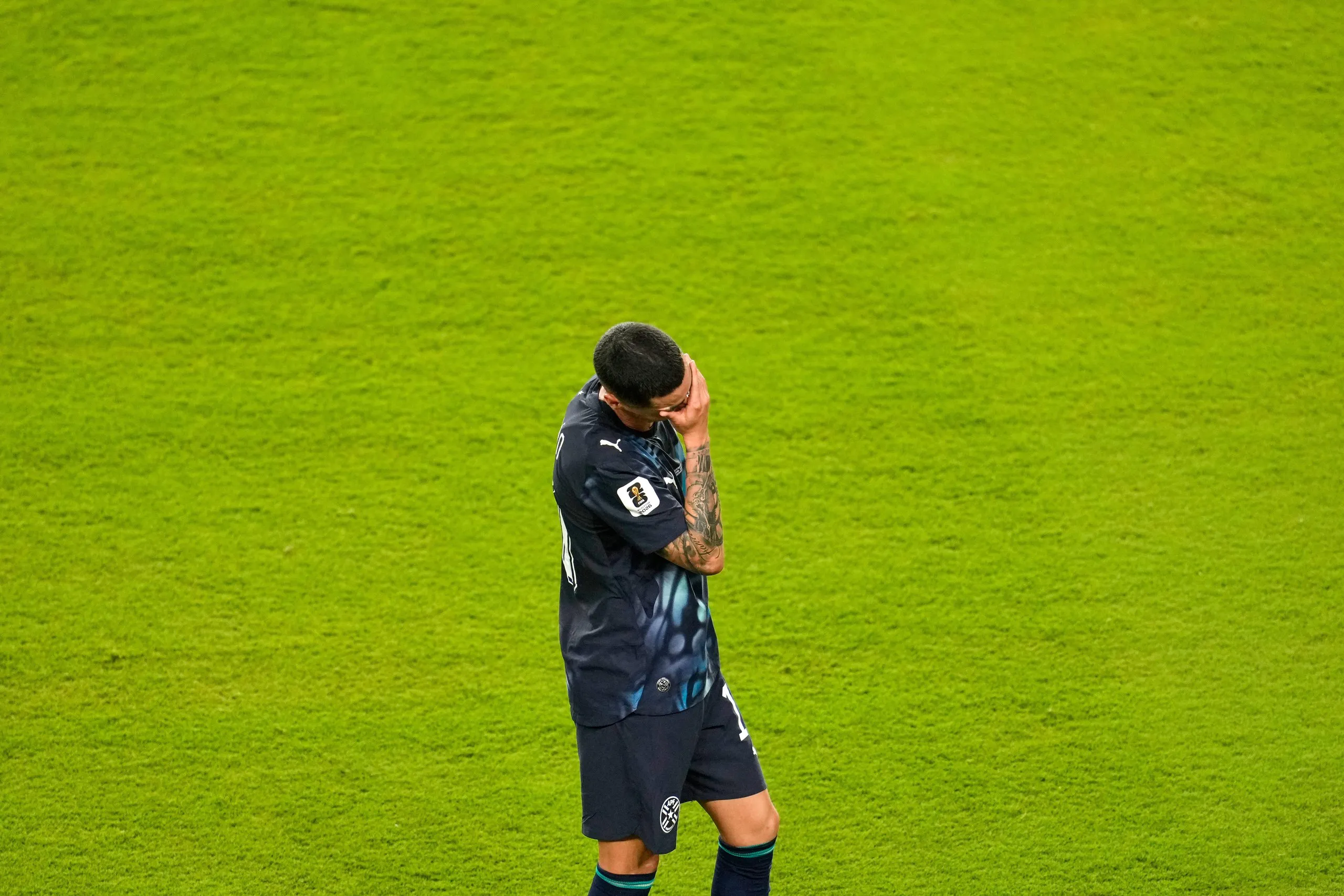 Miguel Almirón was shown a straight red in Paraguay’s match against Turkey.