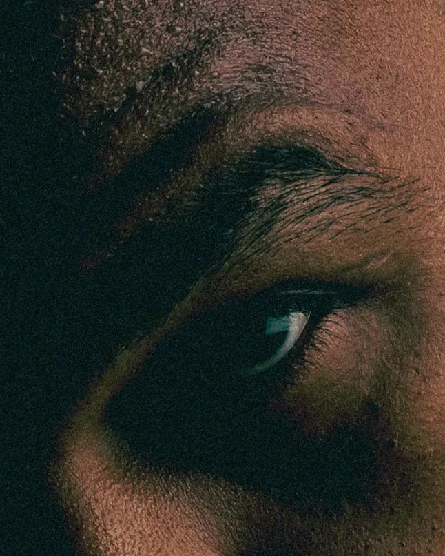 Lyle Foster of South Africa stares into the camera.