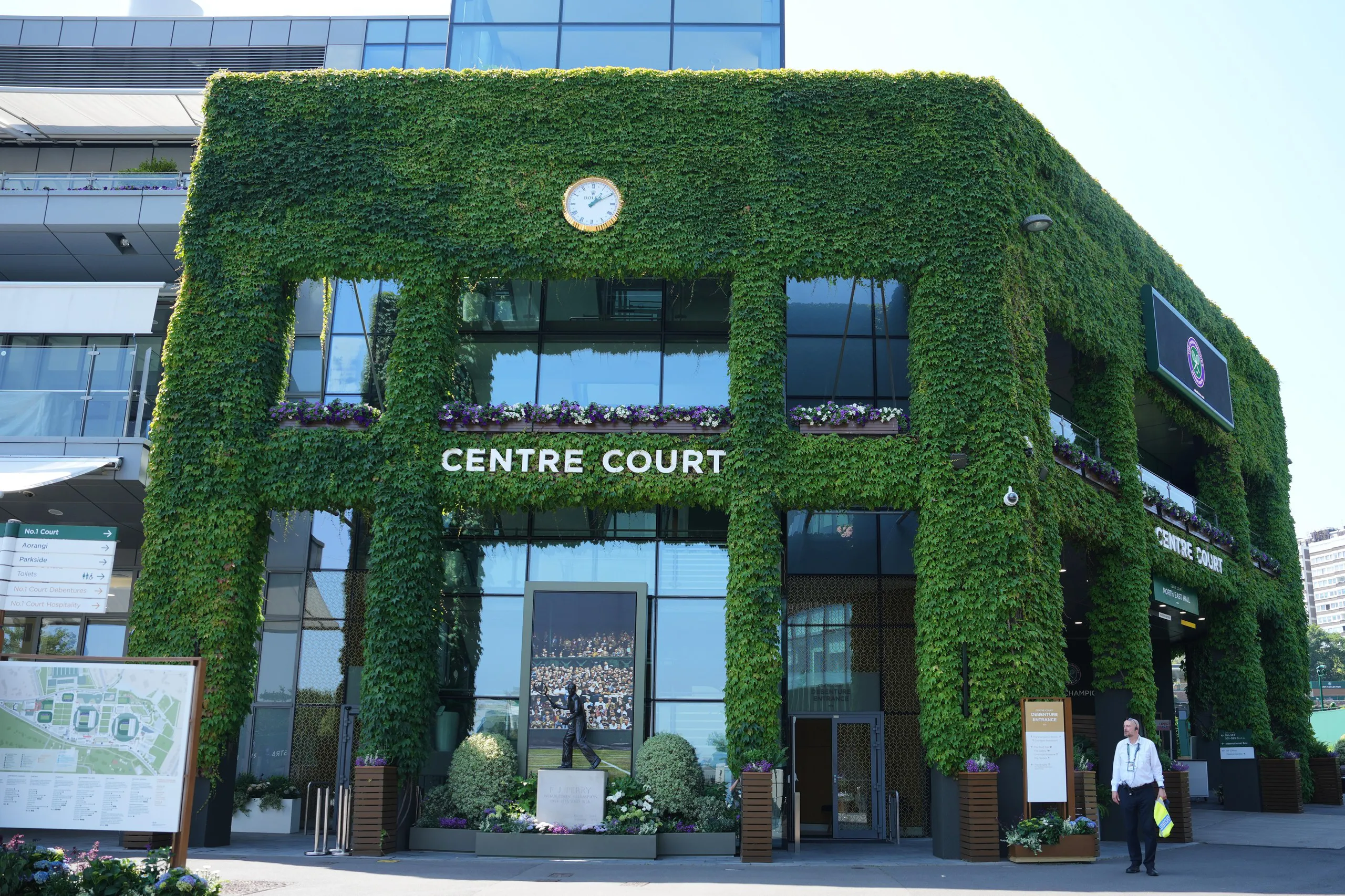 A general view of the ivy-covered outside of Wimbledon’s Centre Court