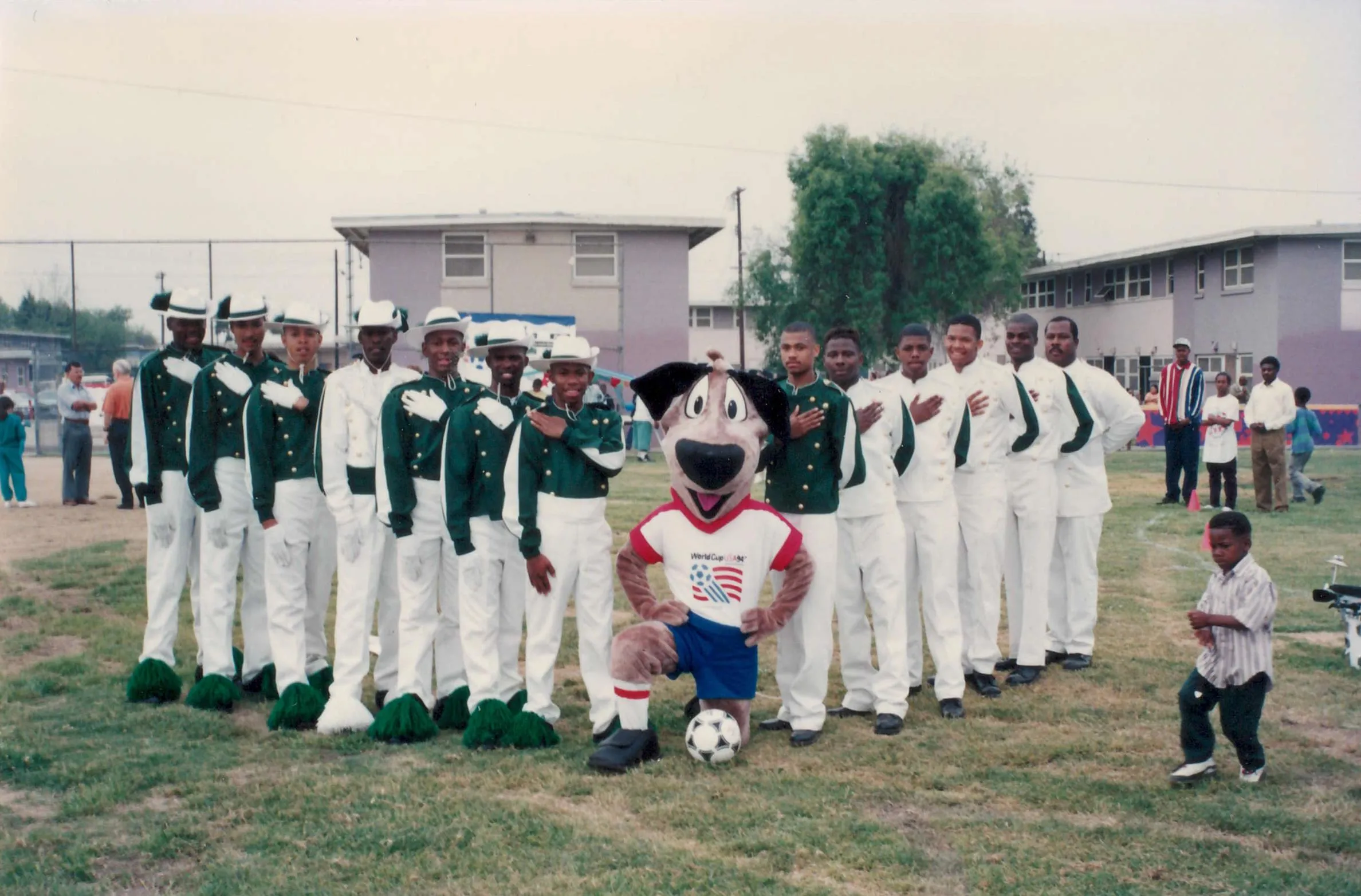 Striker poses with a group, as he often did in the summer of 1994.