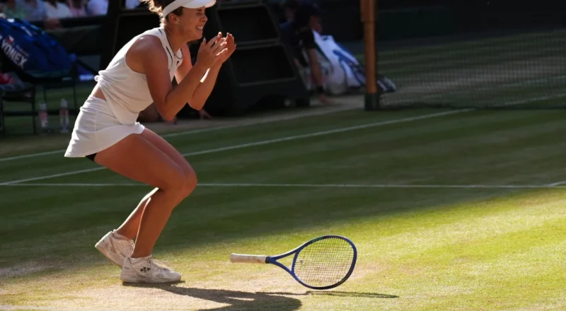 Linda Noskova fends off Karolina Muchova fightback to win first grand slam title at Wimbledon