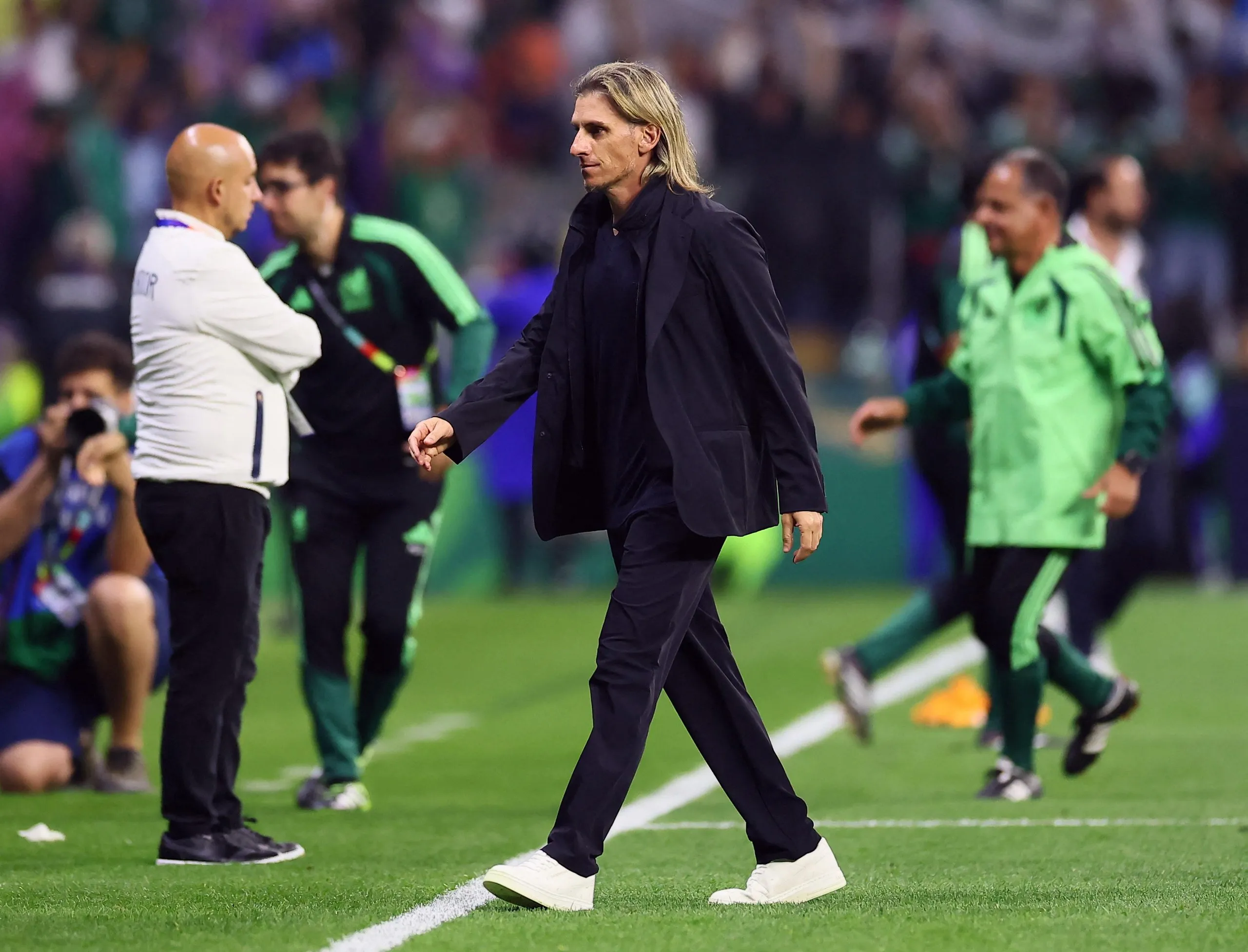 Sebastian Beccacece on the touchline