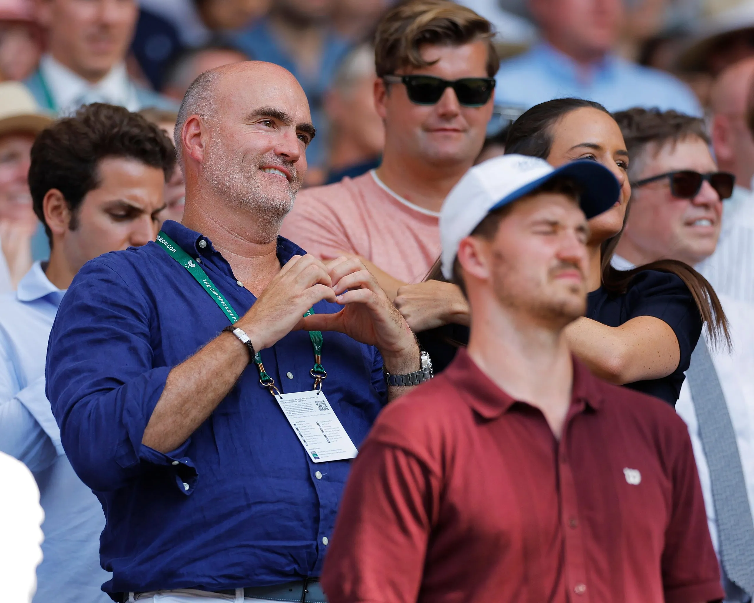 Loïc Fery celebrates his son’s victory on Centre Court