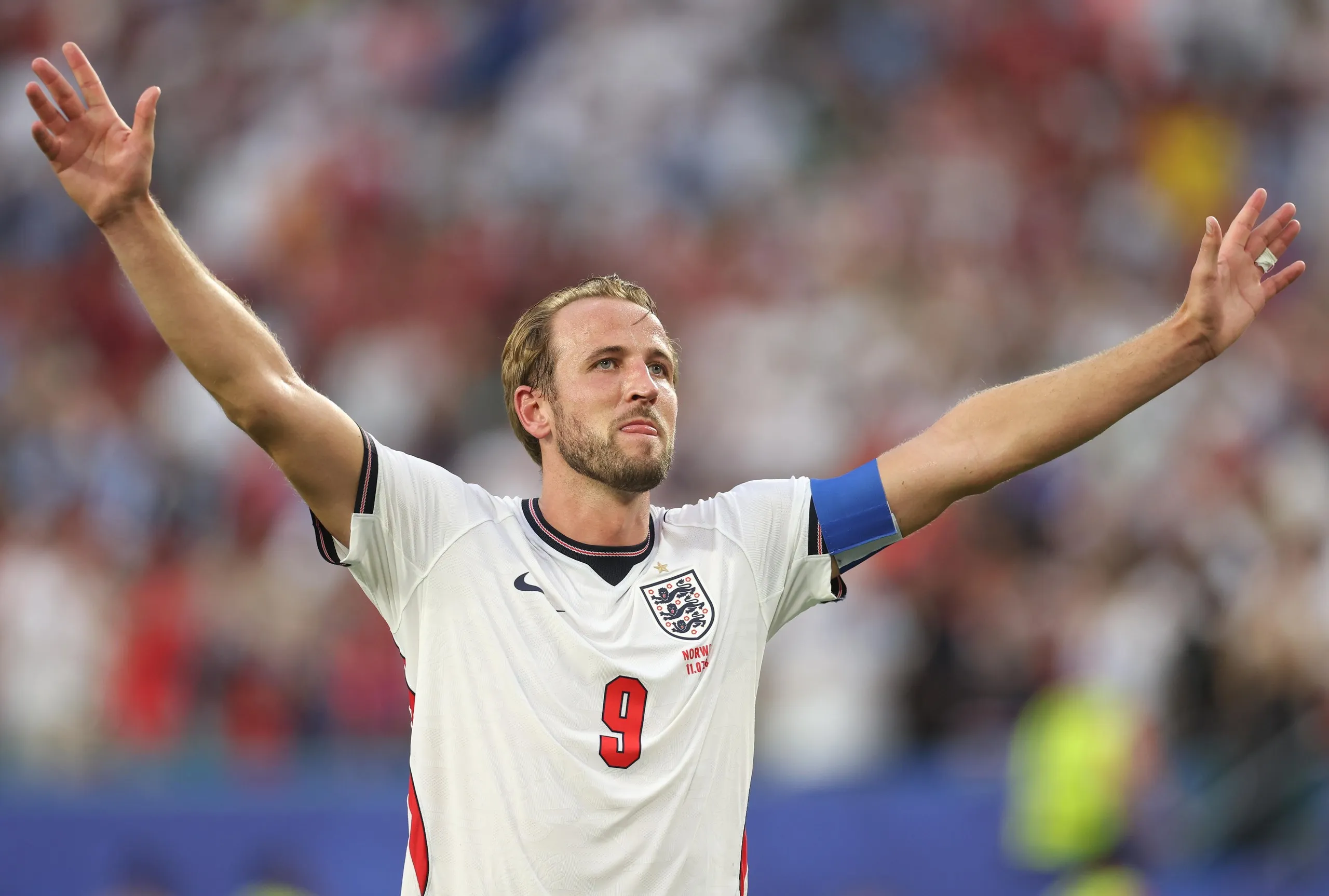 Harry Kane at the end of the Norway match