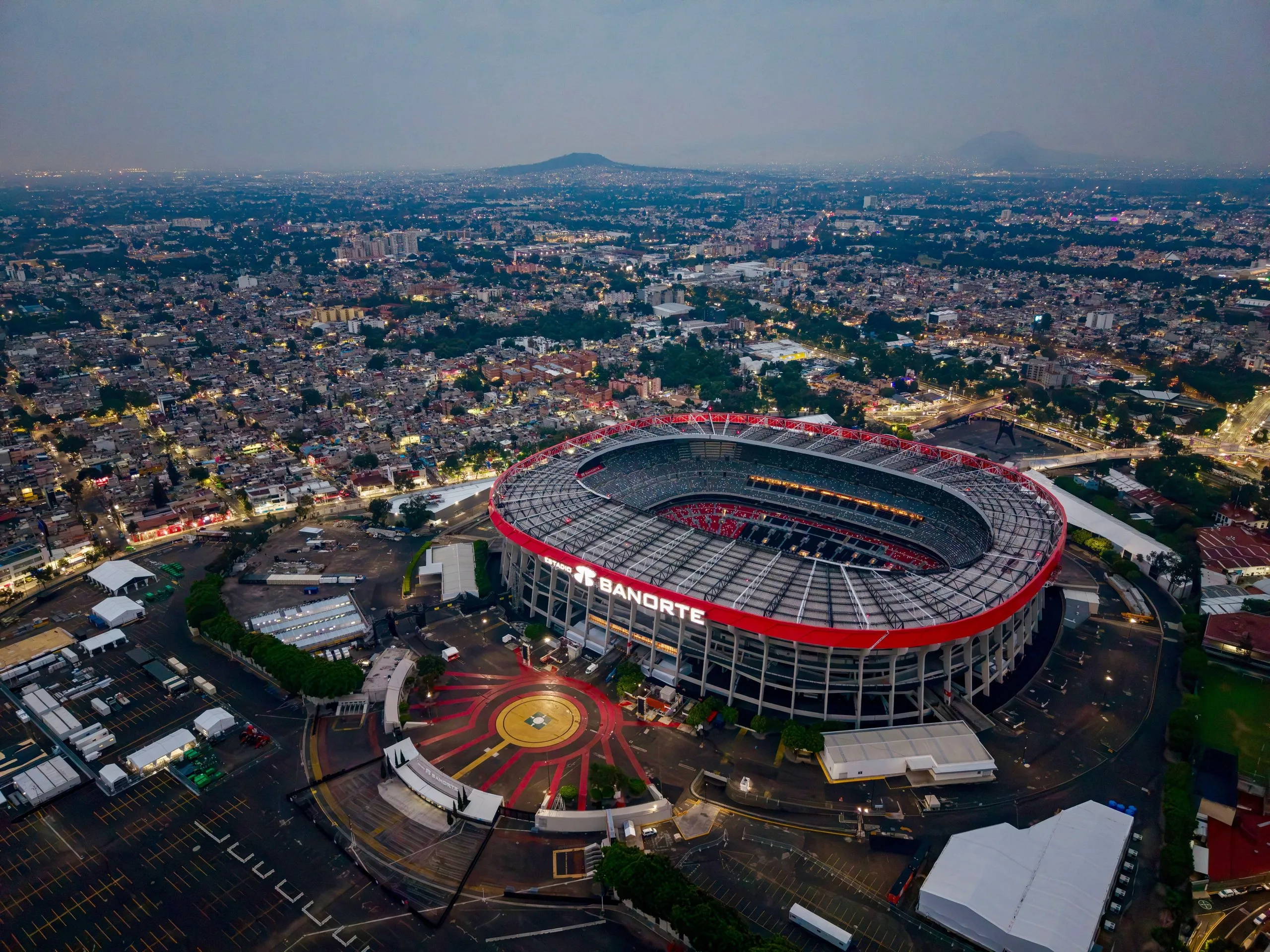 Drone photo of the Azteca Stadium, in Mexico City