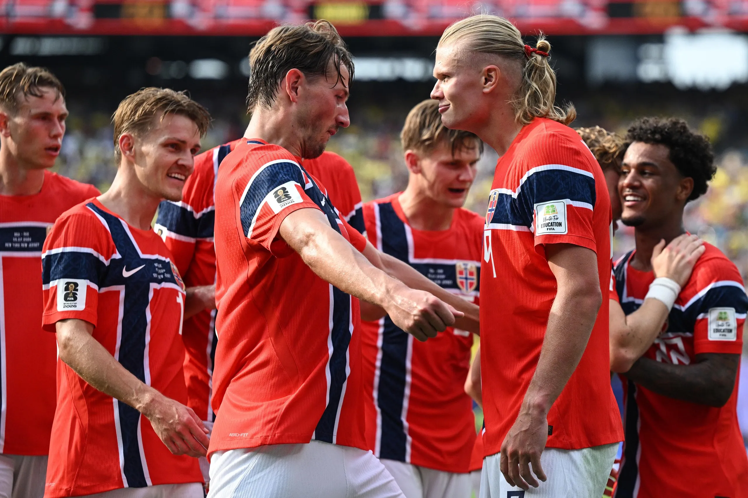 Norway earned their place in the quarter-finals by beating Brazil.