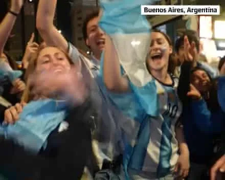 Argentina fans celebrate place in World Cup final